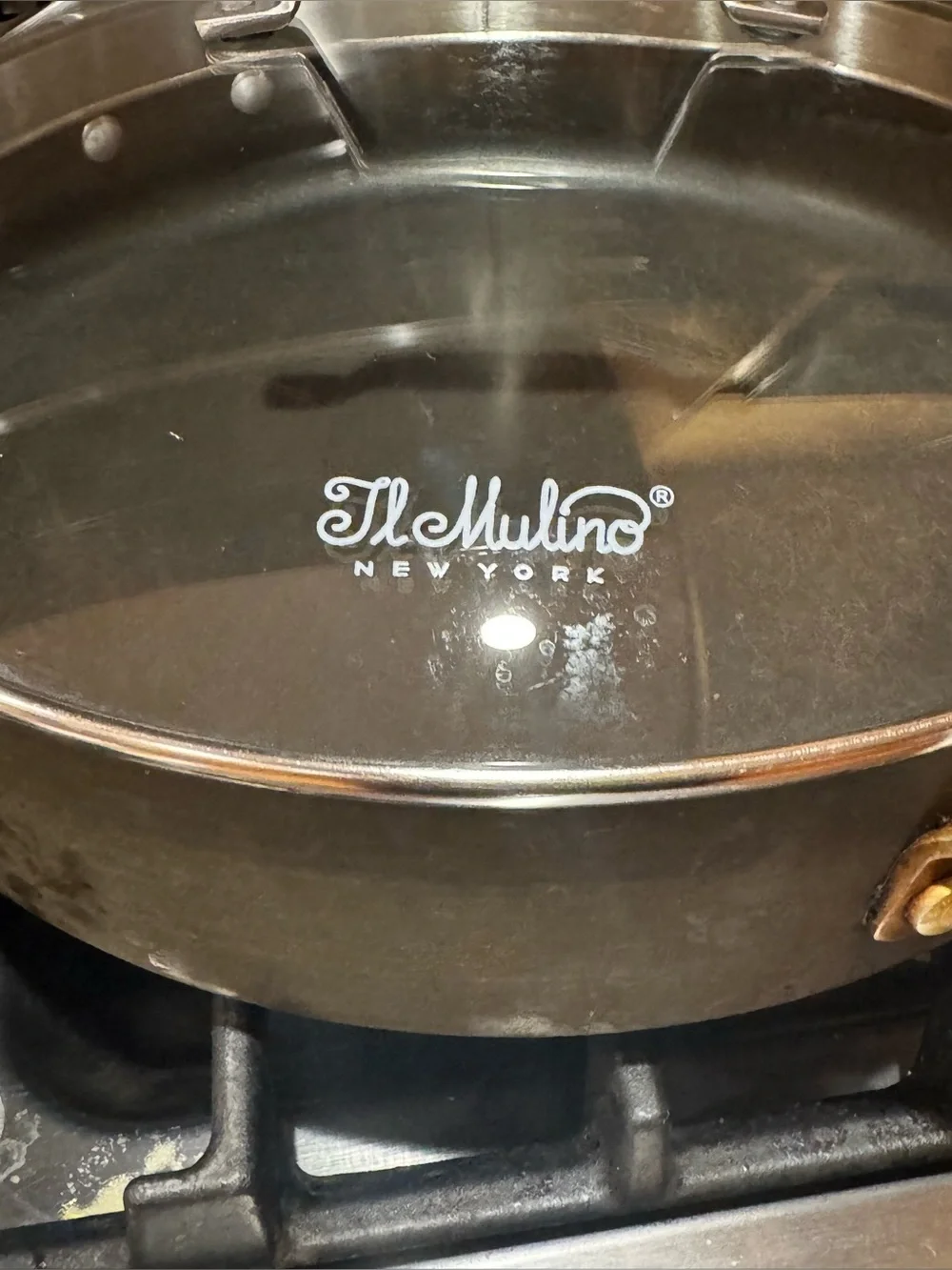 Il Mulino 12” Stainless Steel non stick deep Sauté Pan with glass strainer lid